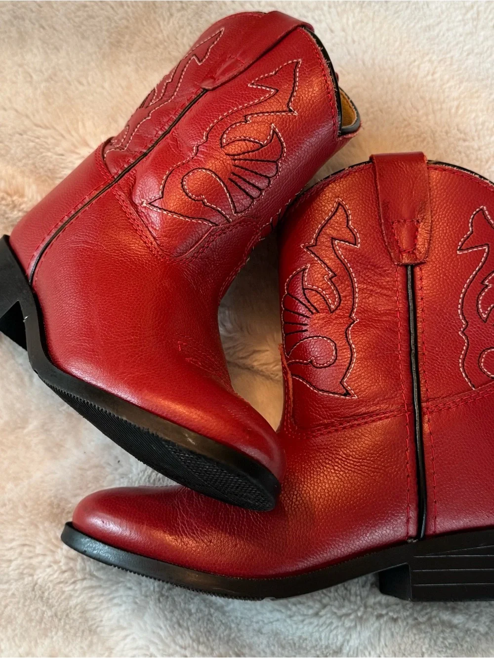 Masterson Boot Company Toddlers Red Western Leather Cowgirl Boots